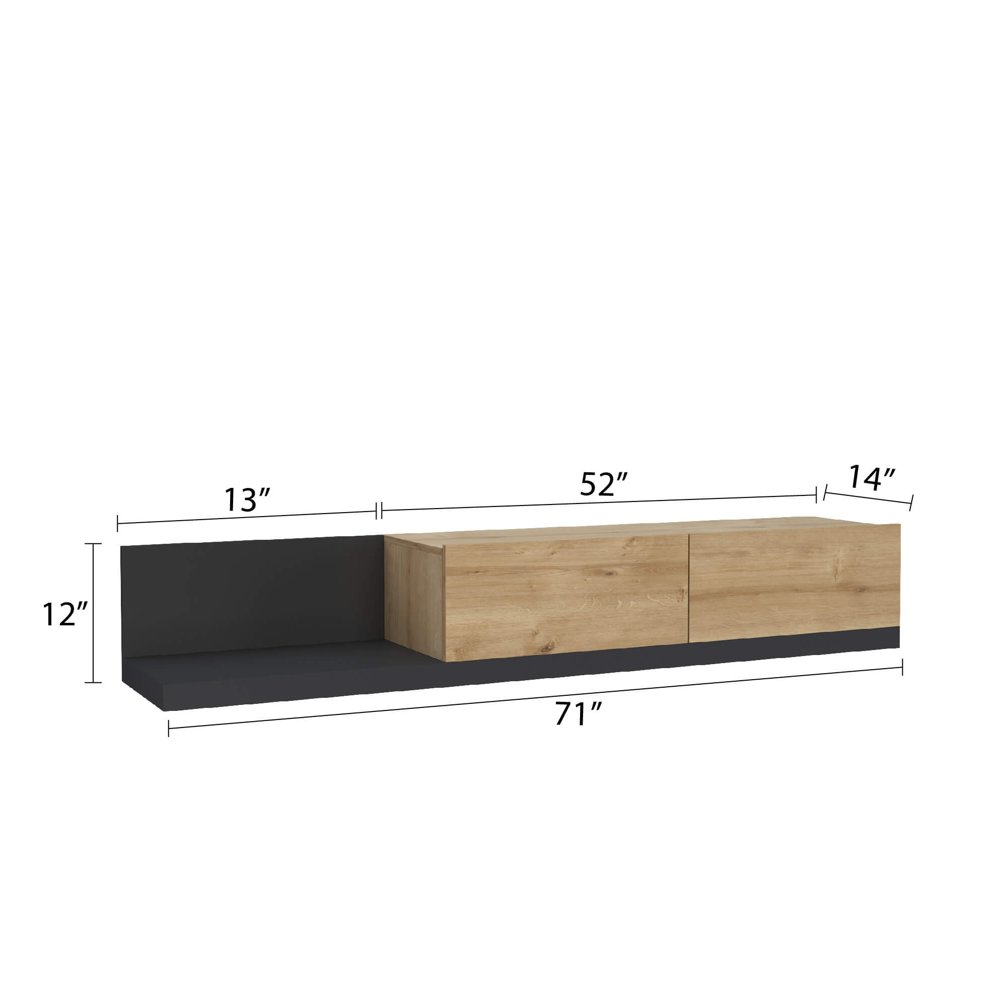 Charlotte- Yaresi 70" 2 Options Floating and Floor Media Console - Image 13
