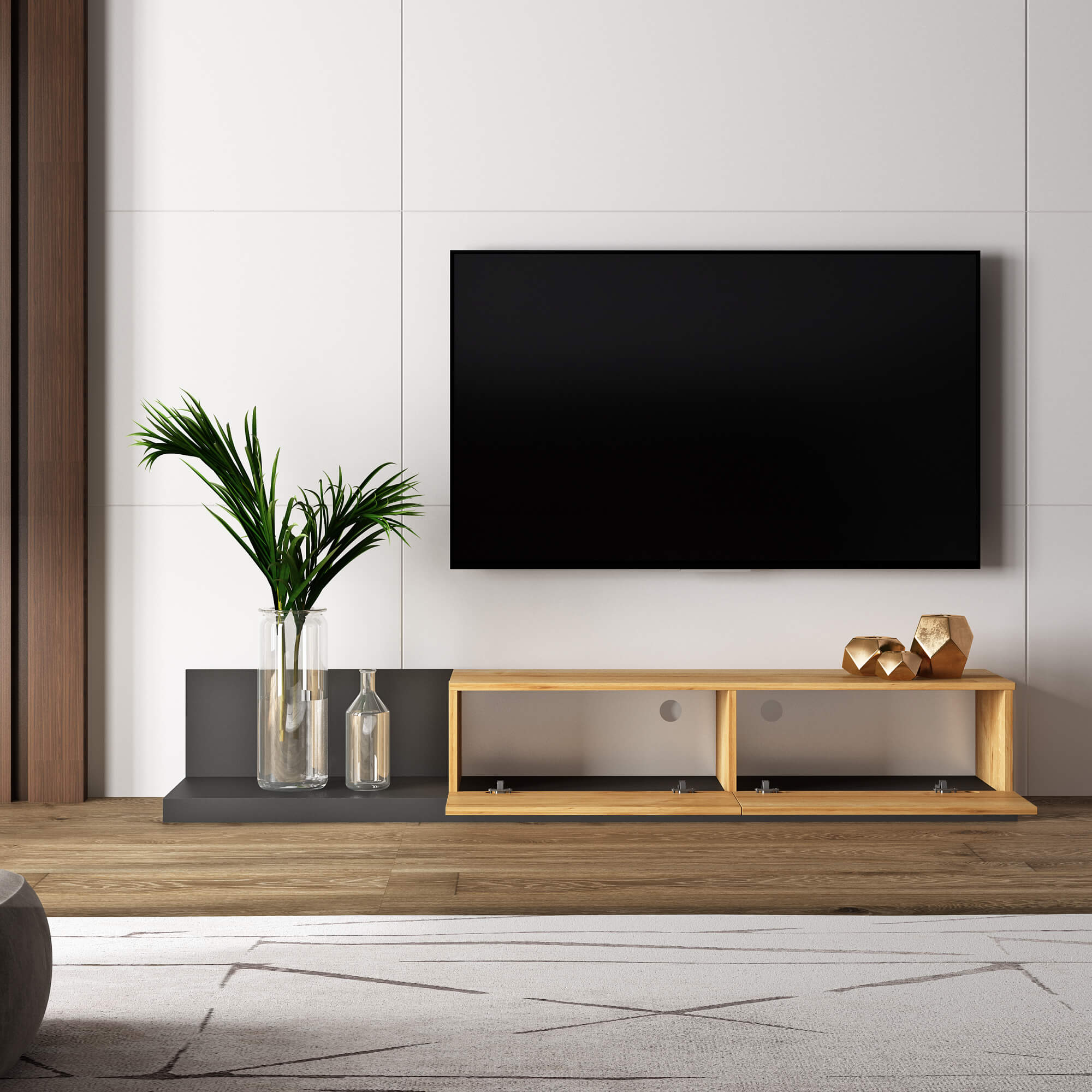 Charlotte- Yaresi 70" 2 Options Floating and Floor Media Console - Image 6