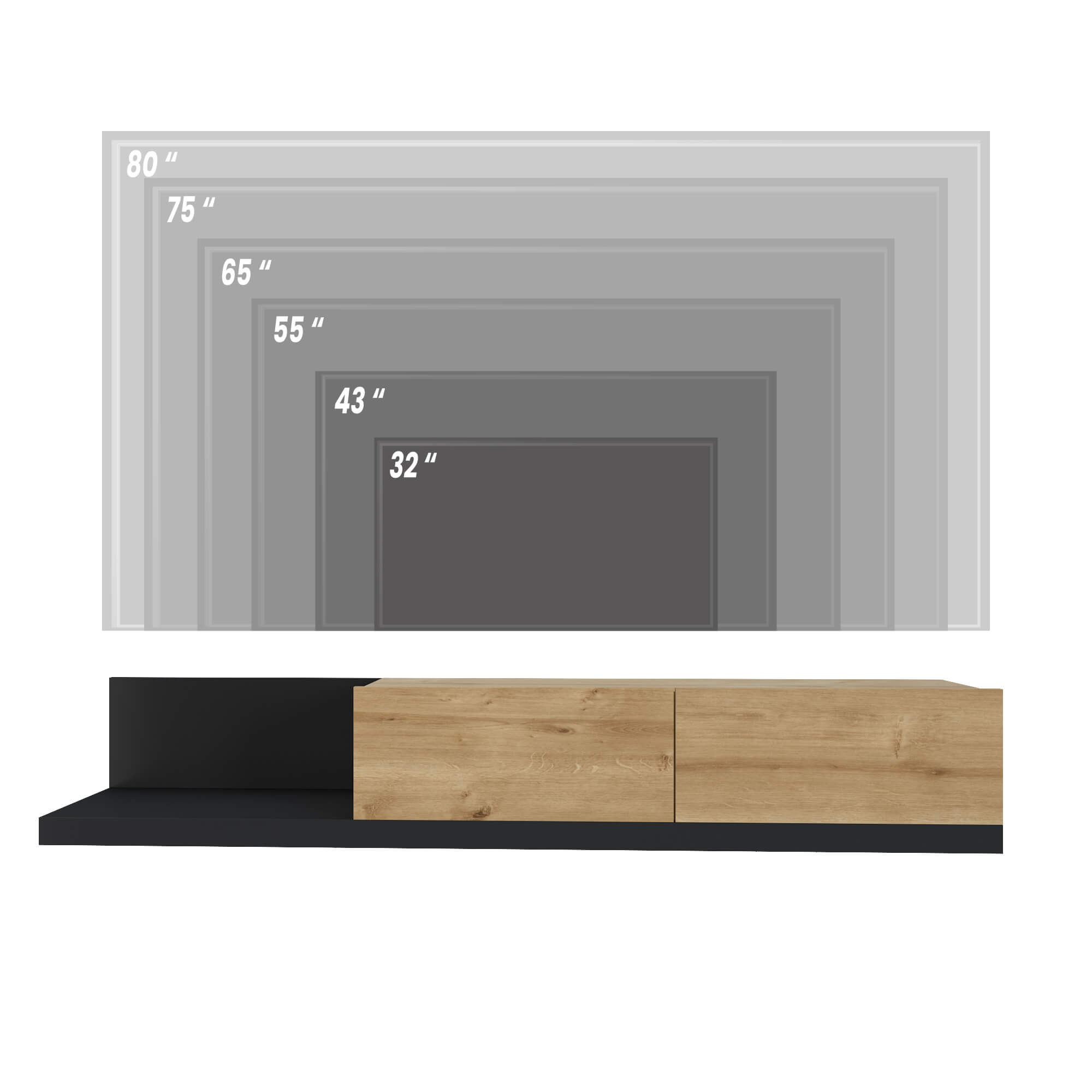 Charlotte- Yaresi 70" 2 Options Floating and Floor Media Console - Image 11