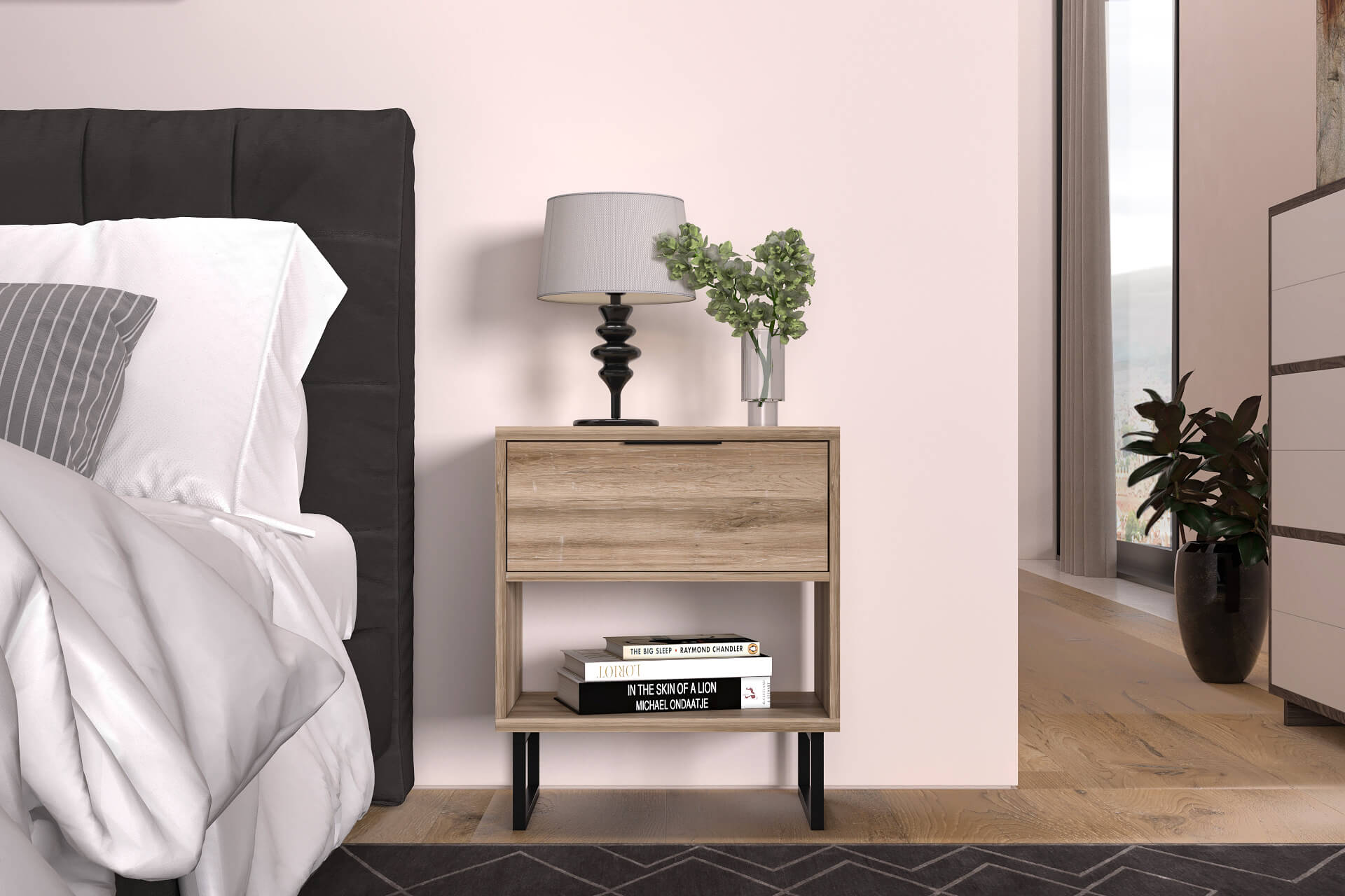 Bone 16" Wall Mounted Nightstand or End Table