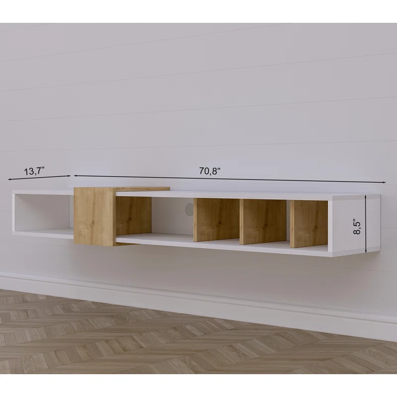 Draylee Belt 71" Wall Mounted Floating Entertainment Media Console - Image 3