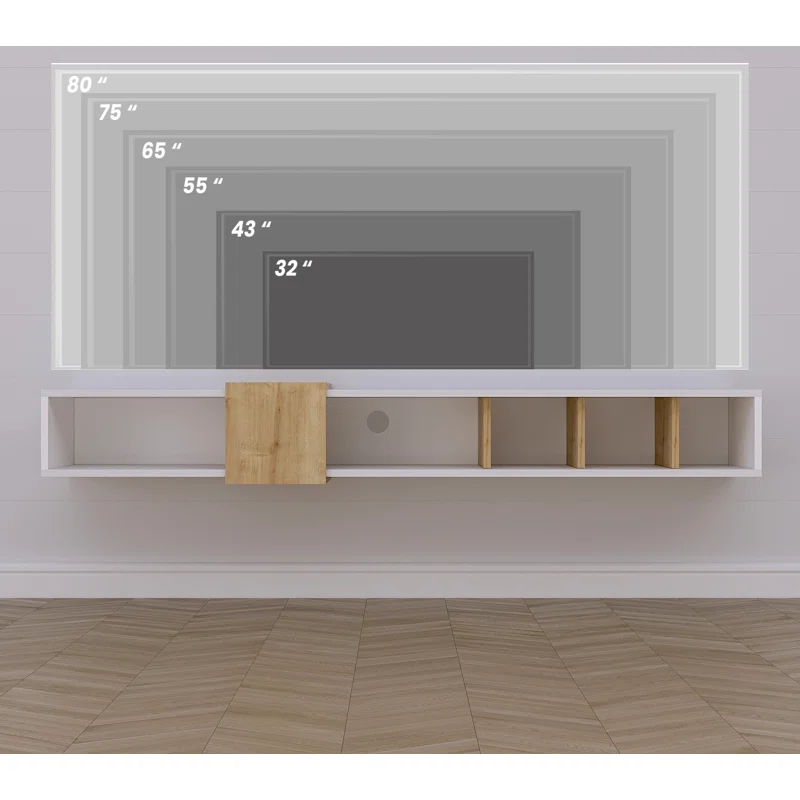 Draylee Belt 71" Wall Mounted Floating Entertainment Media Console - Image 2