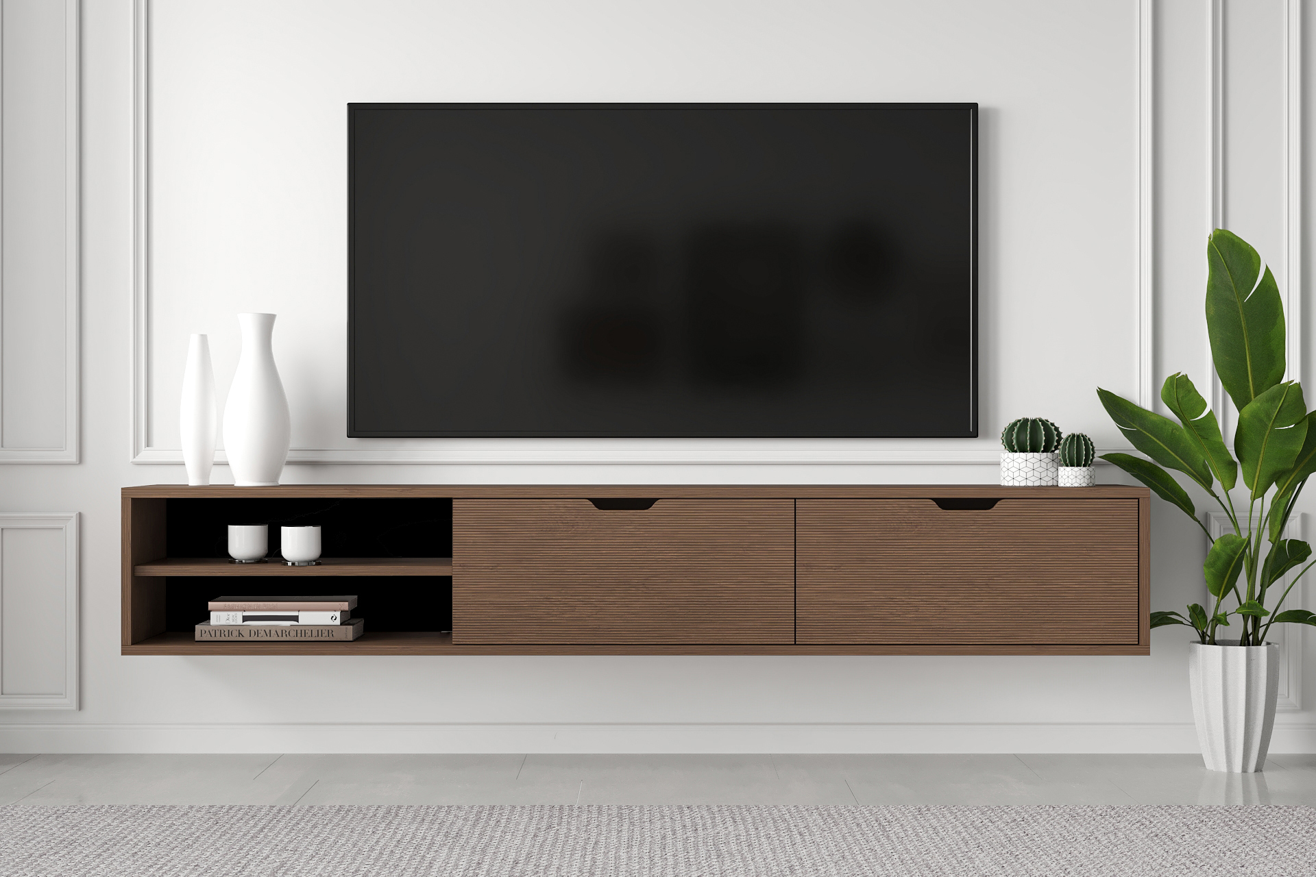 Riga 71" Wall Mounted Floating Entertainment Media Console