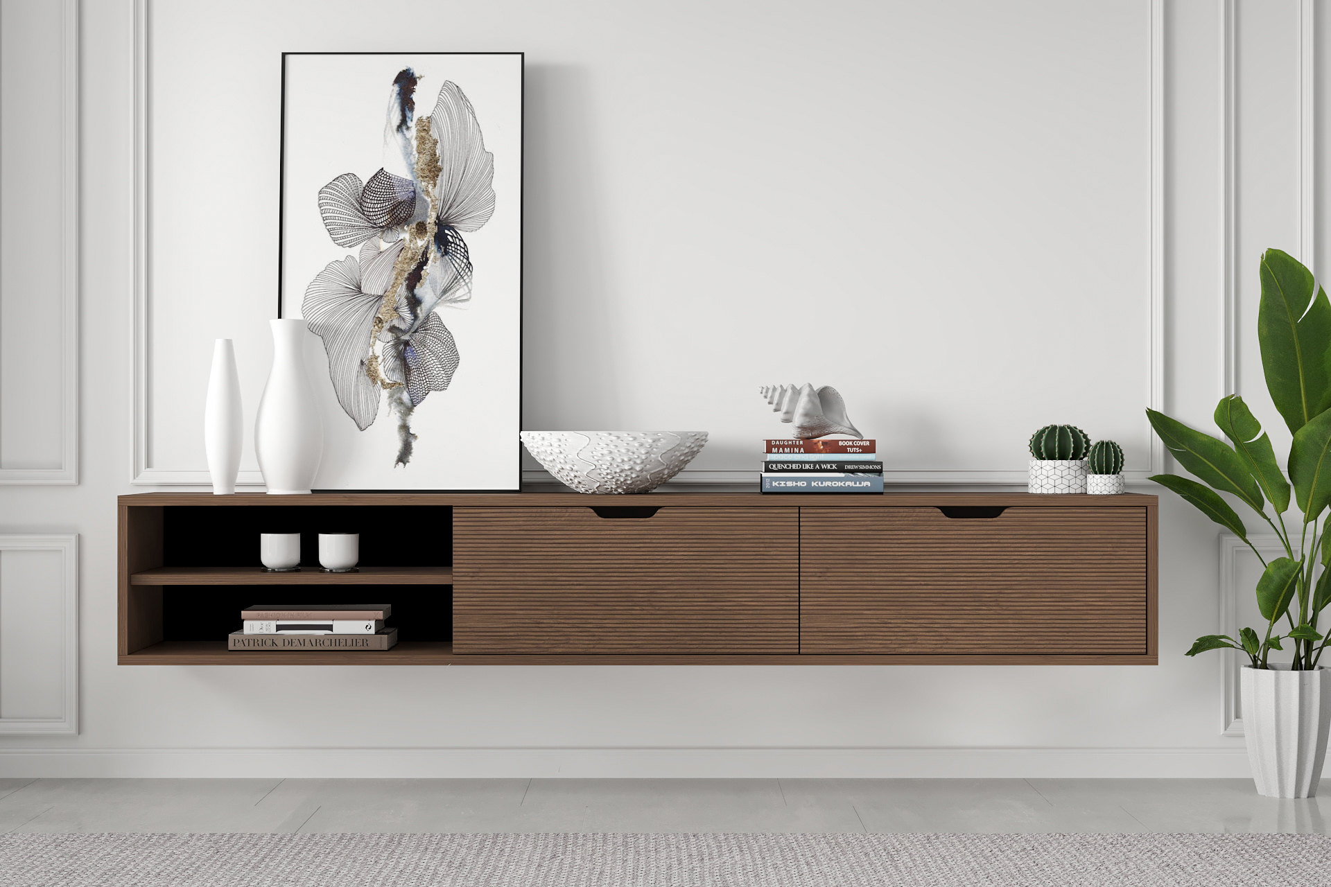Riga 71" Wall Mounted Floating Entertainment Media Console - Image 8