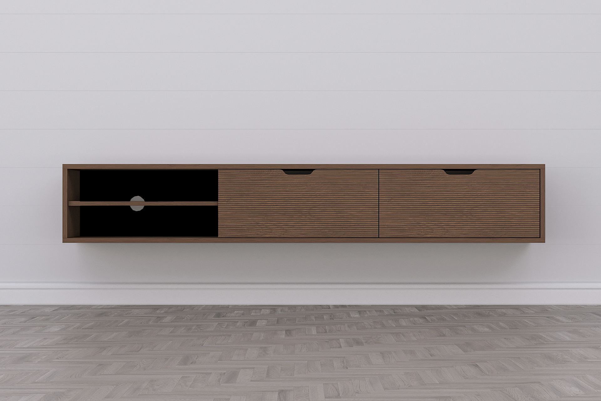 Riga 71" Wall Mounted Floating Entertainment Media Console - Image 6