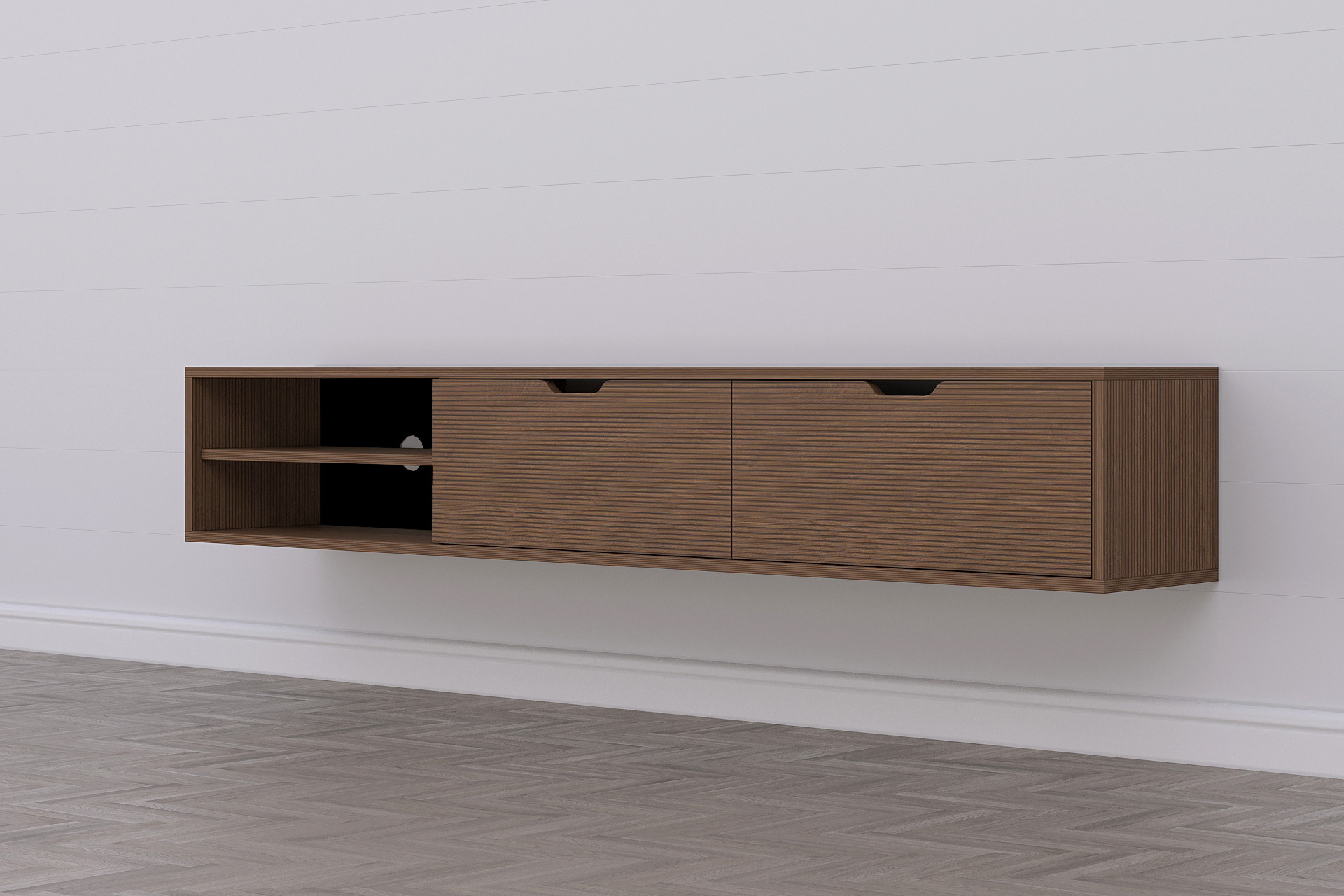 Riga 71" Wall Mounted Floating Entertainment Media Console - Image 11