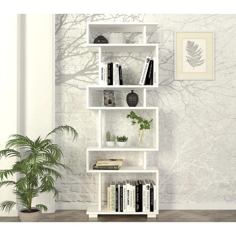 Lucy-Lee Geometric 6-Shelf Wall Library