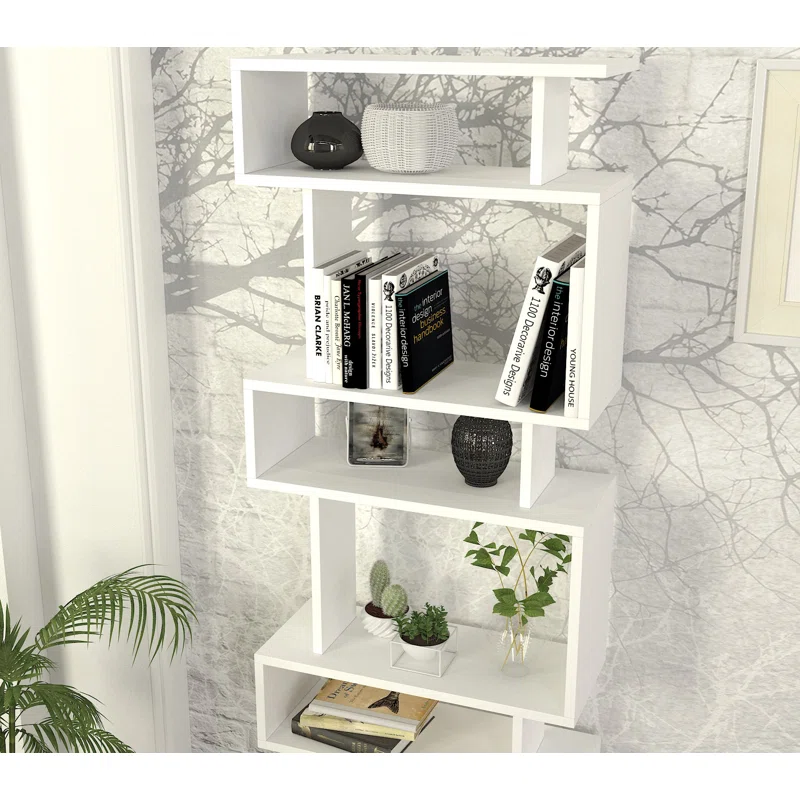 Lucy-Lee Geometric 6-Shelf Wall Library - Image 3