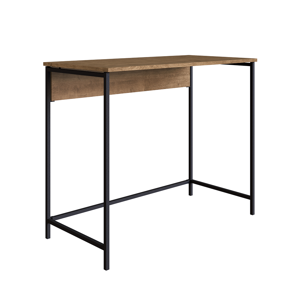 Industrial-style Foldable Desk-Walnut Black Steel Legs - Image 4