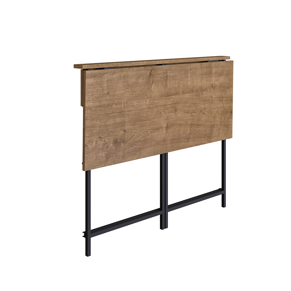 Industrial-style Foldable Desk-Walnut Black Steel Legs - Image 6