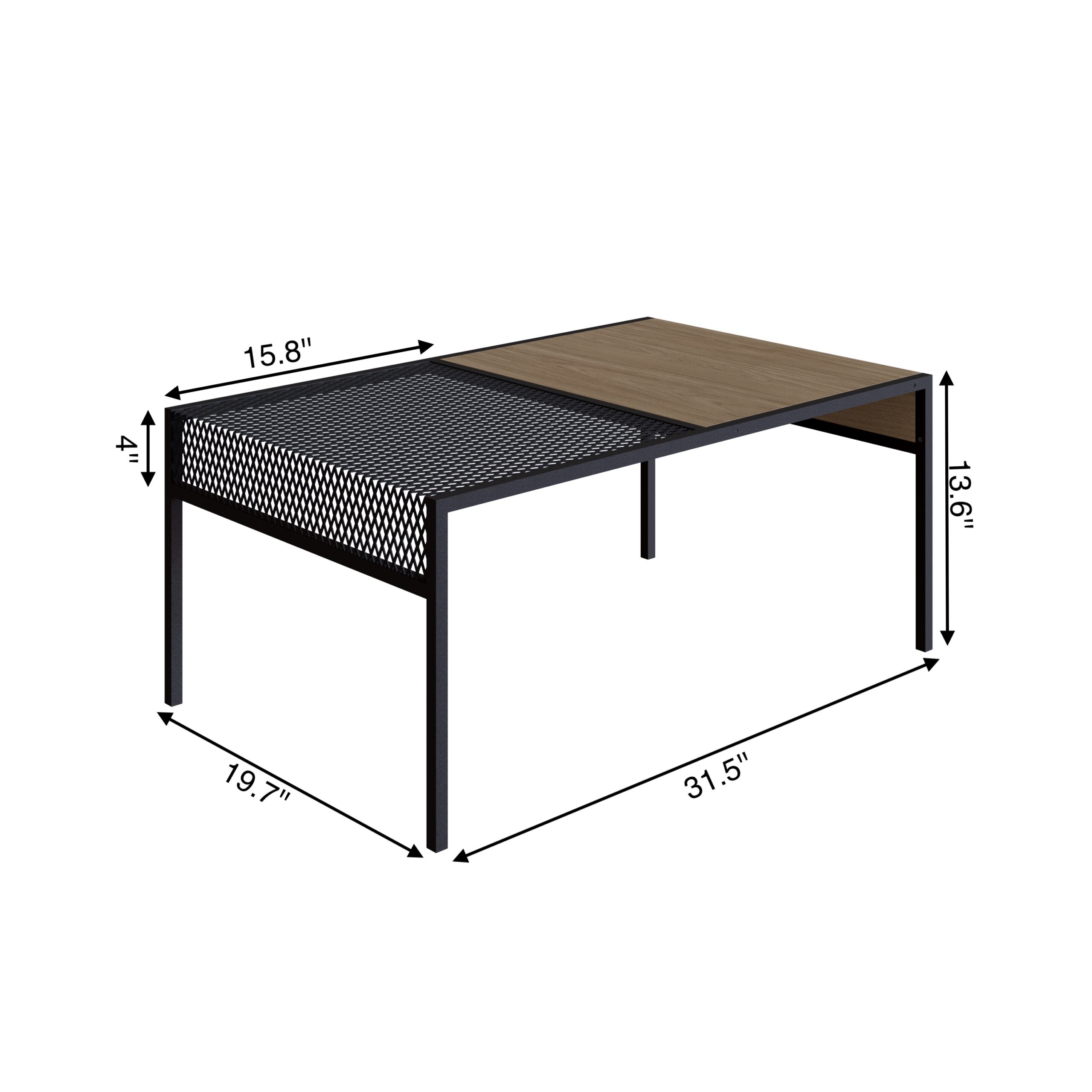 York Brown and Black Iron Mesh Accent  Coffee Table - Image 7