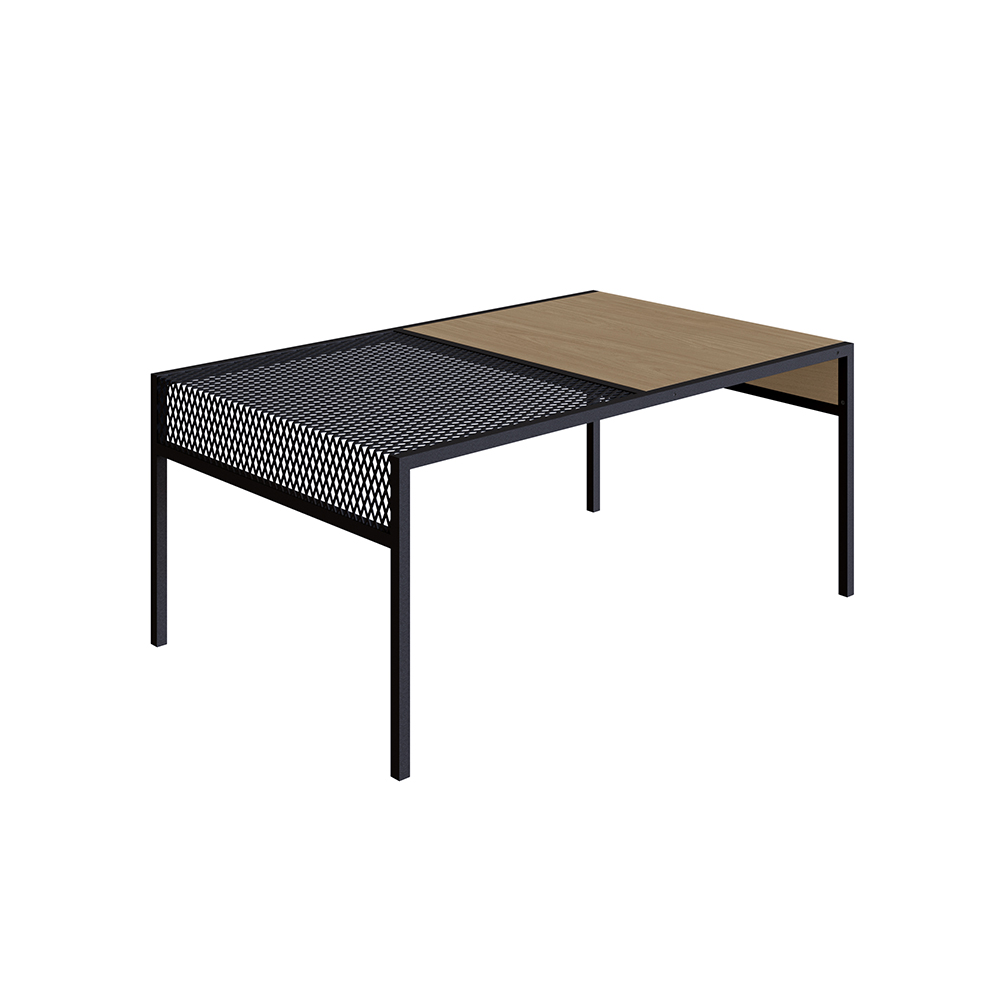 York Brown and Black Iron Mesh Accent  Coffee Table - Image 5
