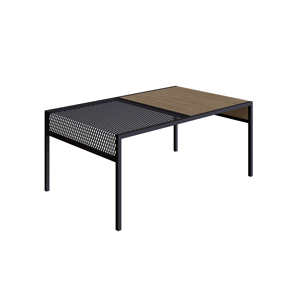 York Brown and Black Iron Mesh Accent  Coffee Table - Image 3