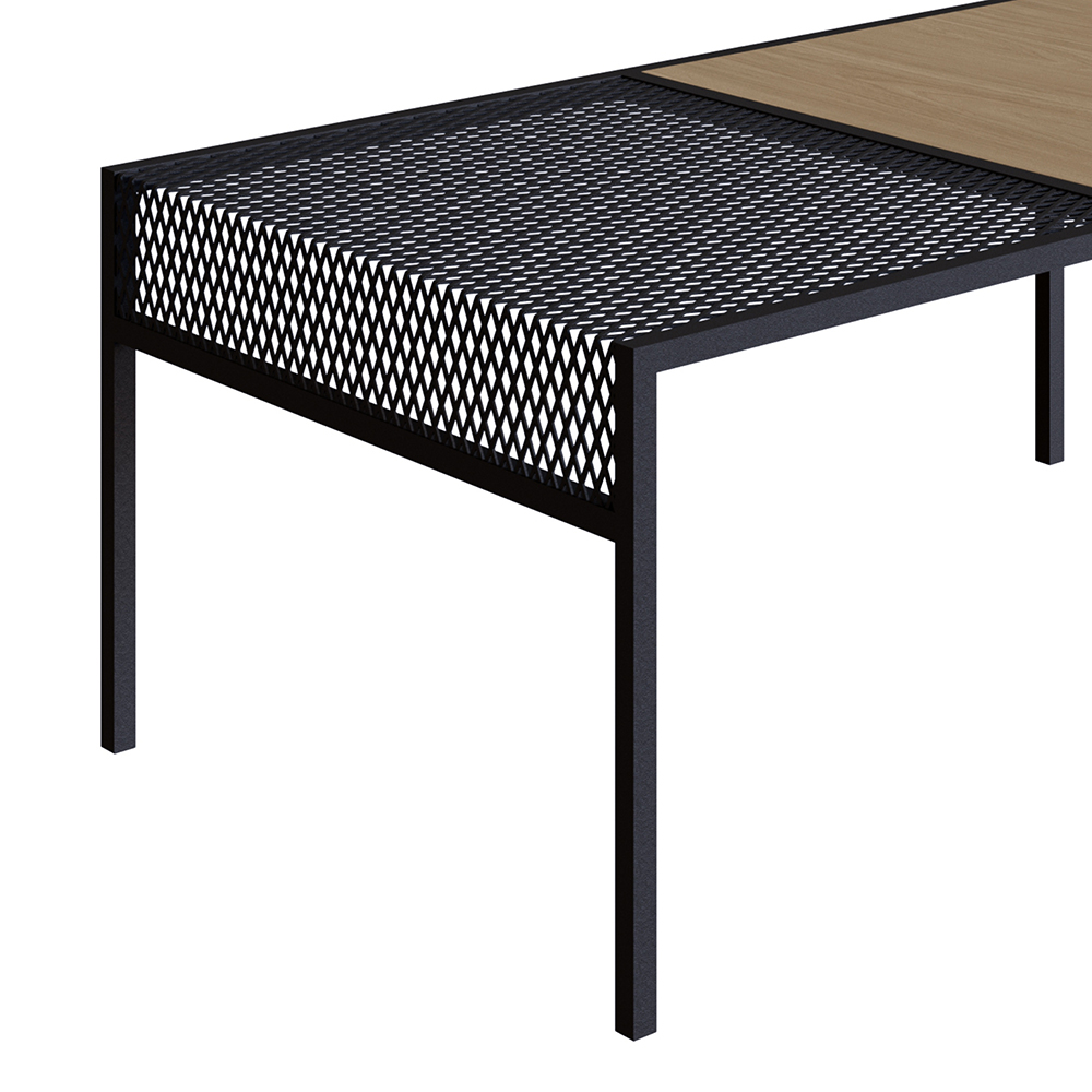 York Brown and Black Iron Mesh Accent  Coffee Table - Image 6