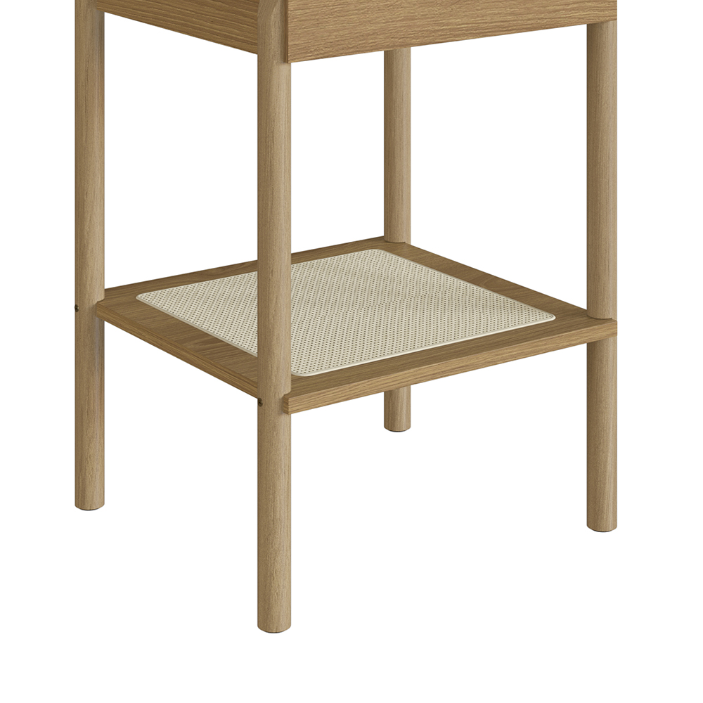 Oslo Side Table Wood Legs and Rattan Accent End Table - Image 4